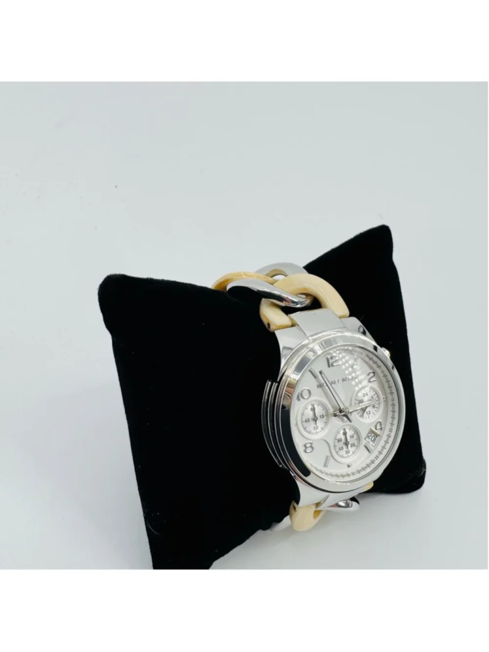Michael Kors Runway Twist Chronograph Watch Silver Beige